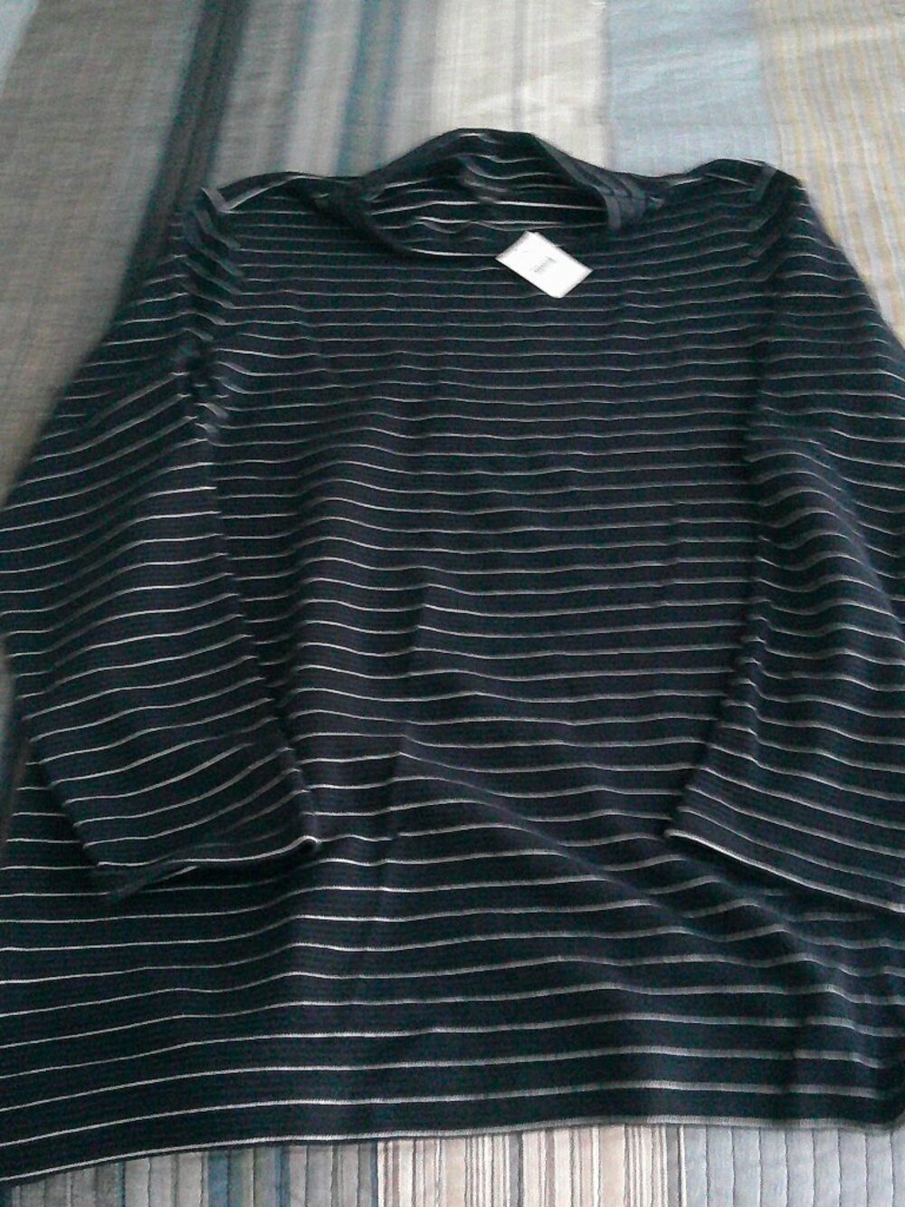 J. Jill wearever tunic  IN Navy and cream stripes with high neckline  Size L NWT